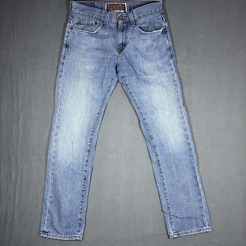 Levi's 511 Jeans Mens 32x30 Blue Slim Fit Light Wash Denim Faded Vintage Y2K